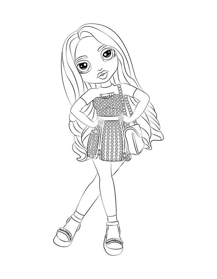 Rainbow High Drawing Coloring Page