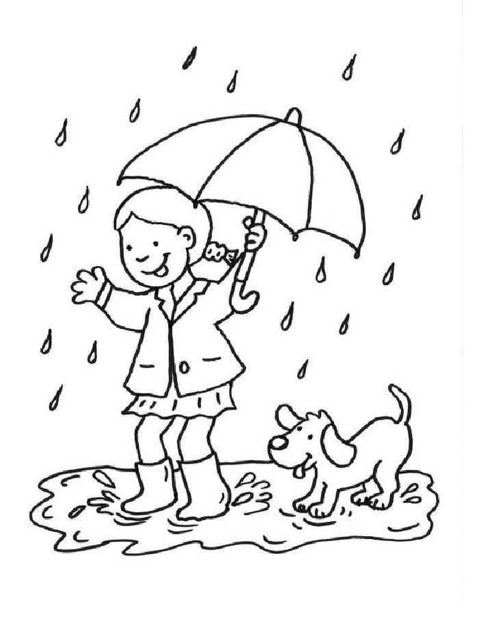 Rainy Day Coloring Page