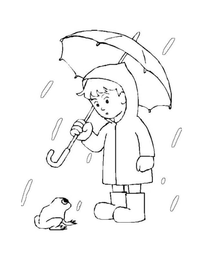 rainy simple outline