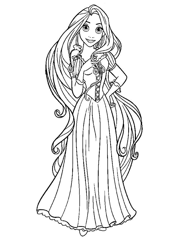 Rapunzel Drawing Color Coloring Page