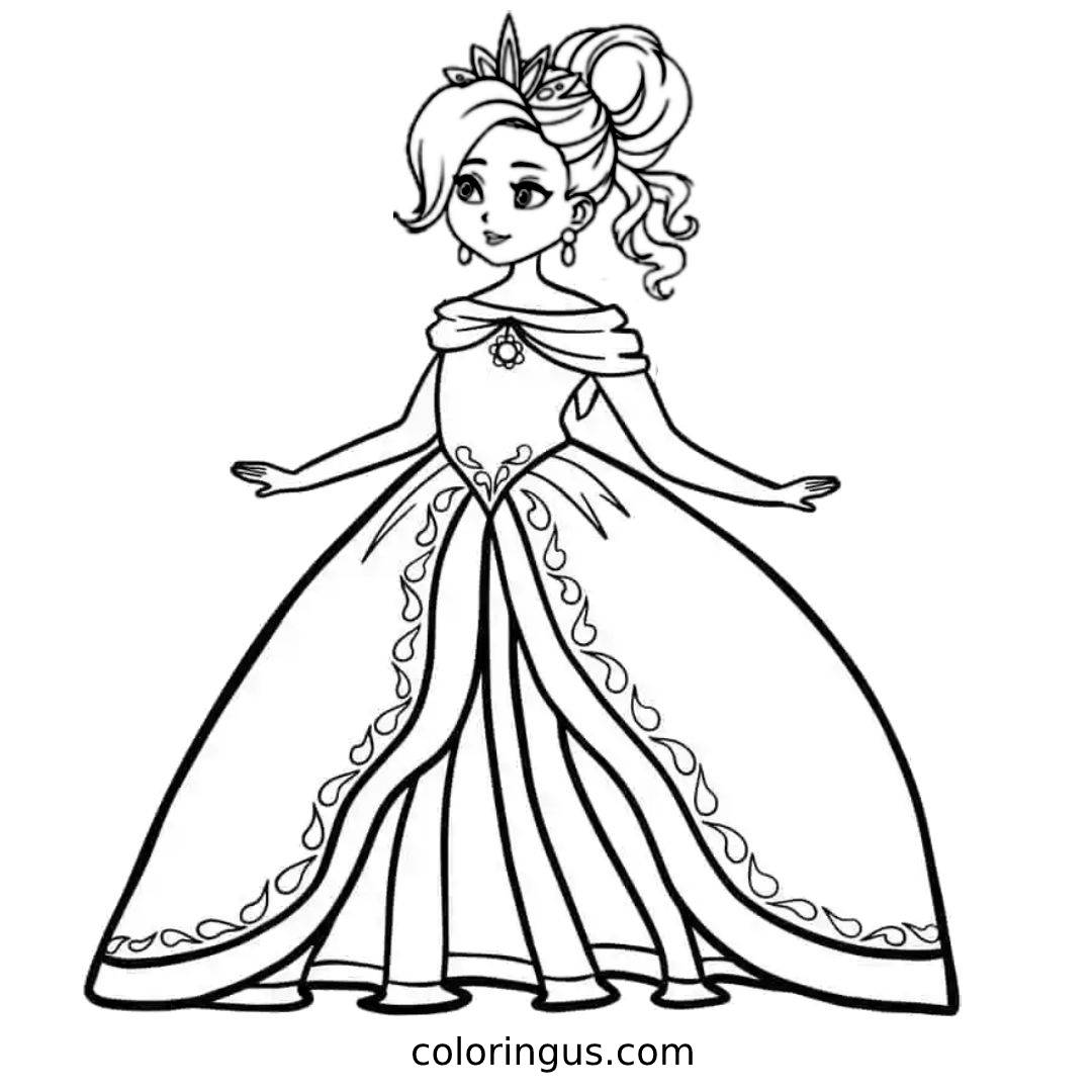 Free Printable Princess Coloring Pages for kids | Coloringus