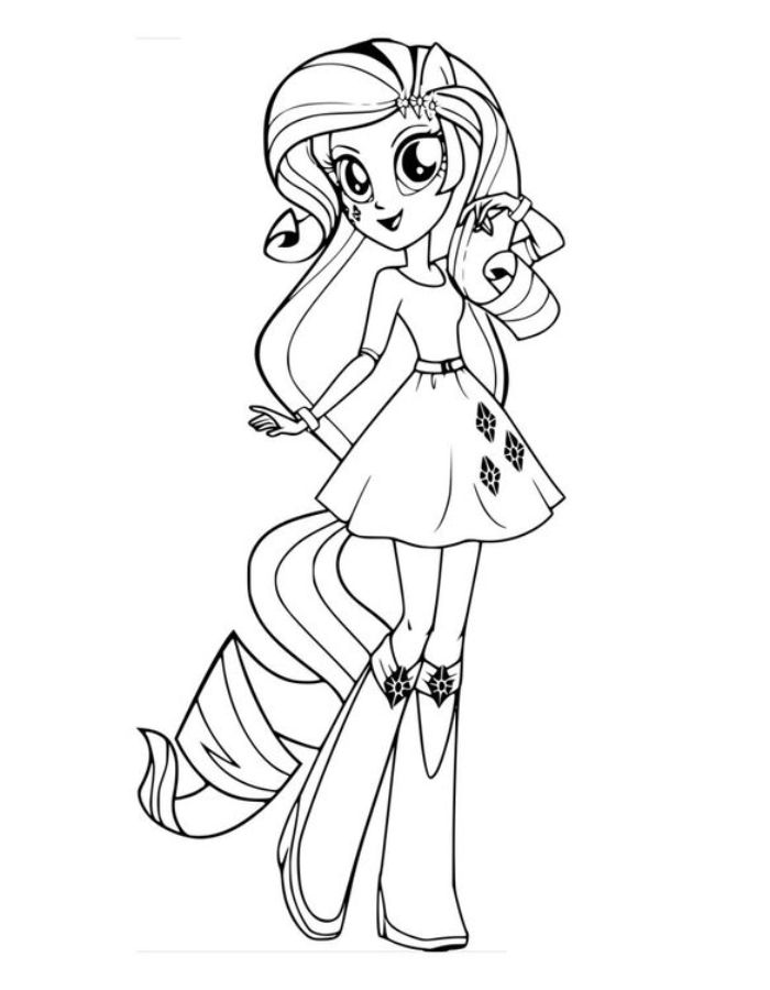 Rarity Equestria Girl Coloring Page