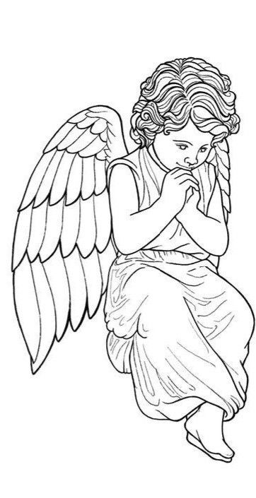 Realistic Angel Coloring Page