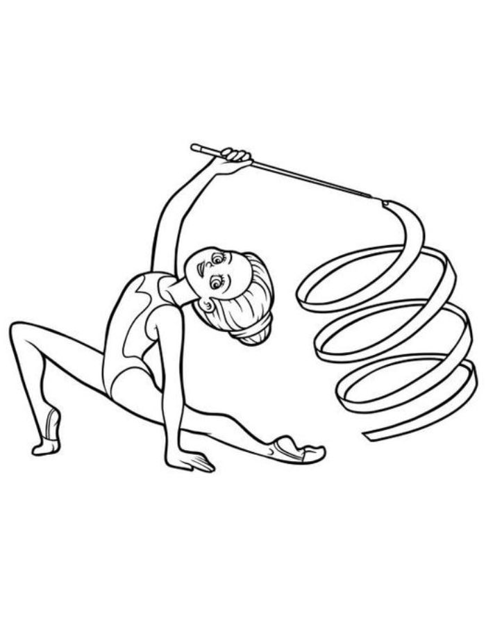 Realistic Gymnastics Coloring Page