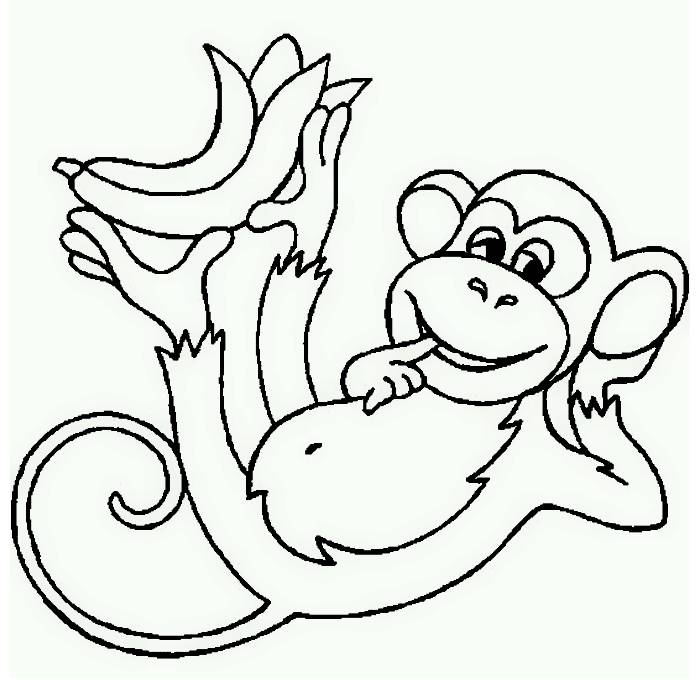 Realistic Monkey Coloring Page