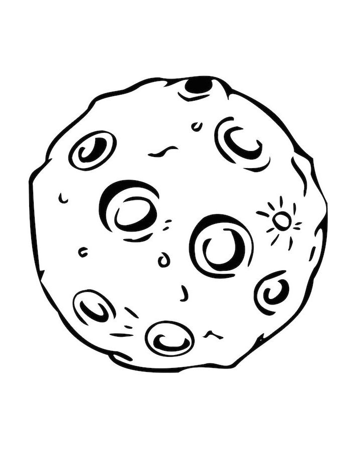 Realistic Moon Realistic Moon Coloring Page