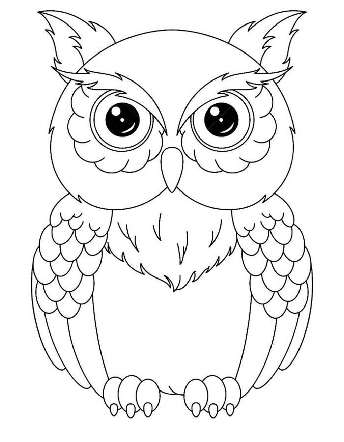 Realistic Owl Coloring Page