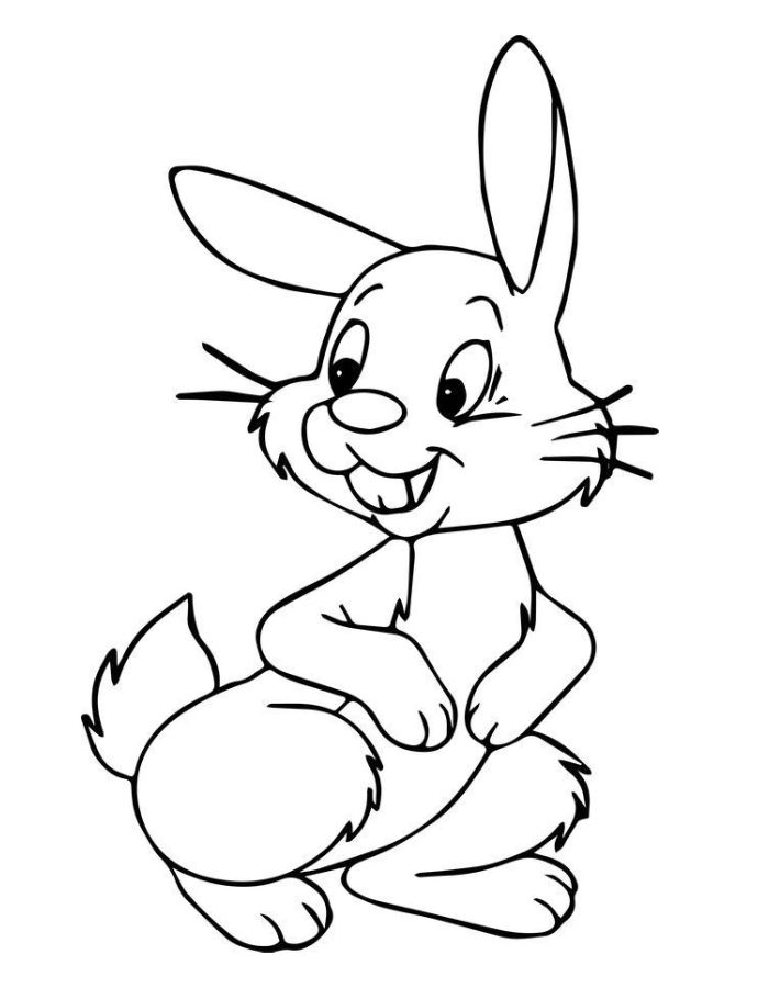 Realistic Rabbit Coloring Page