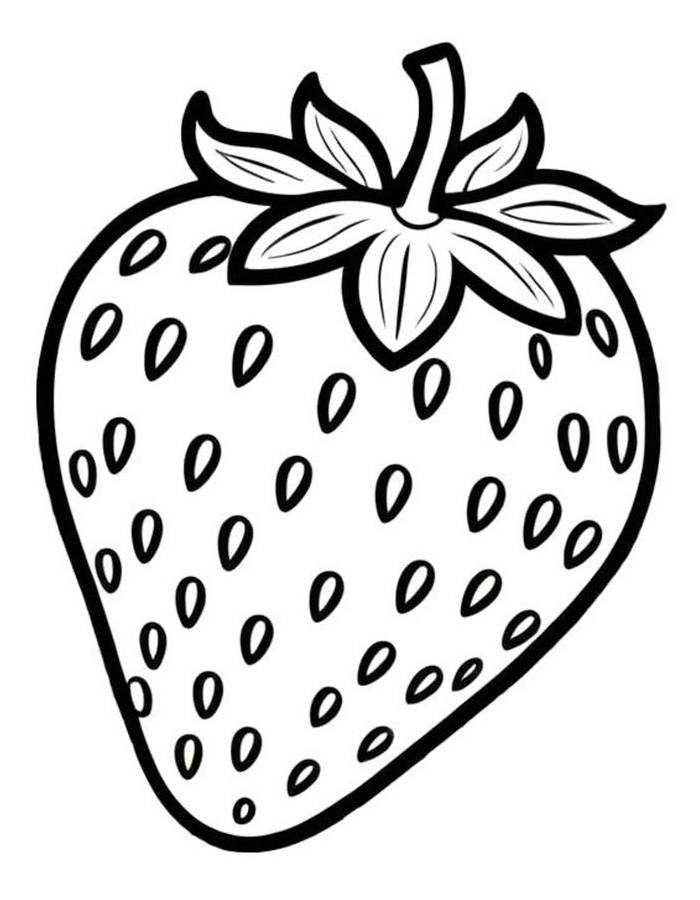 Realistic Strawberry Drawing Coloring Page