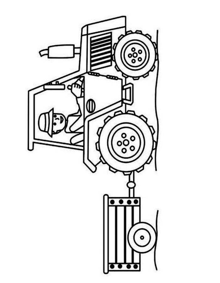 Realistic Tractor Coloring Page