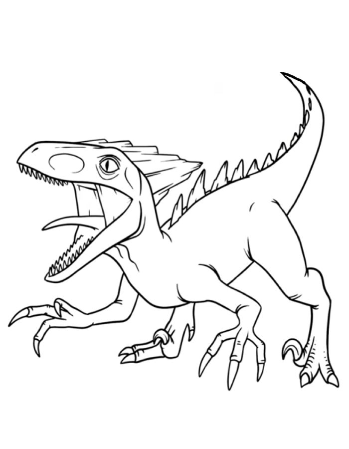 Realistic Velociraptor Coloring Page