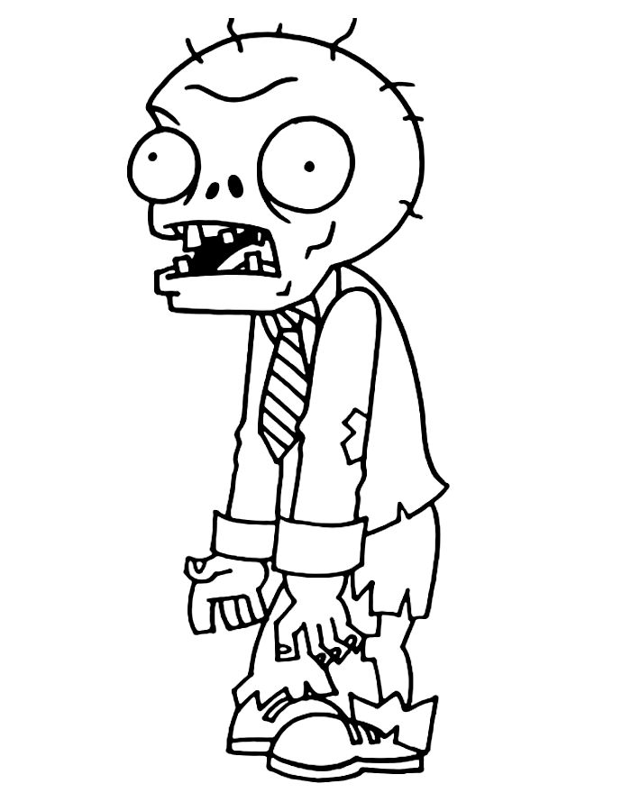 Realistic Zombie Coloring Page