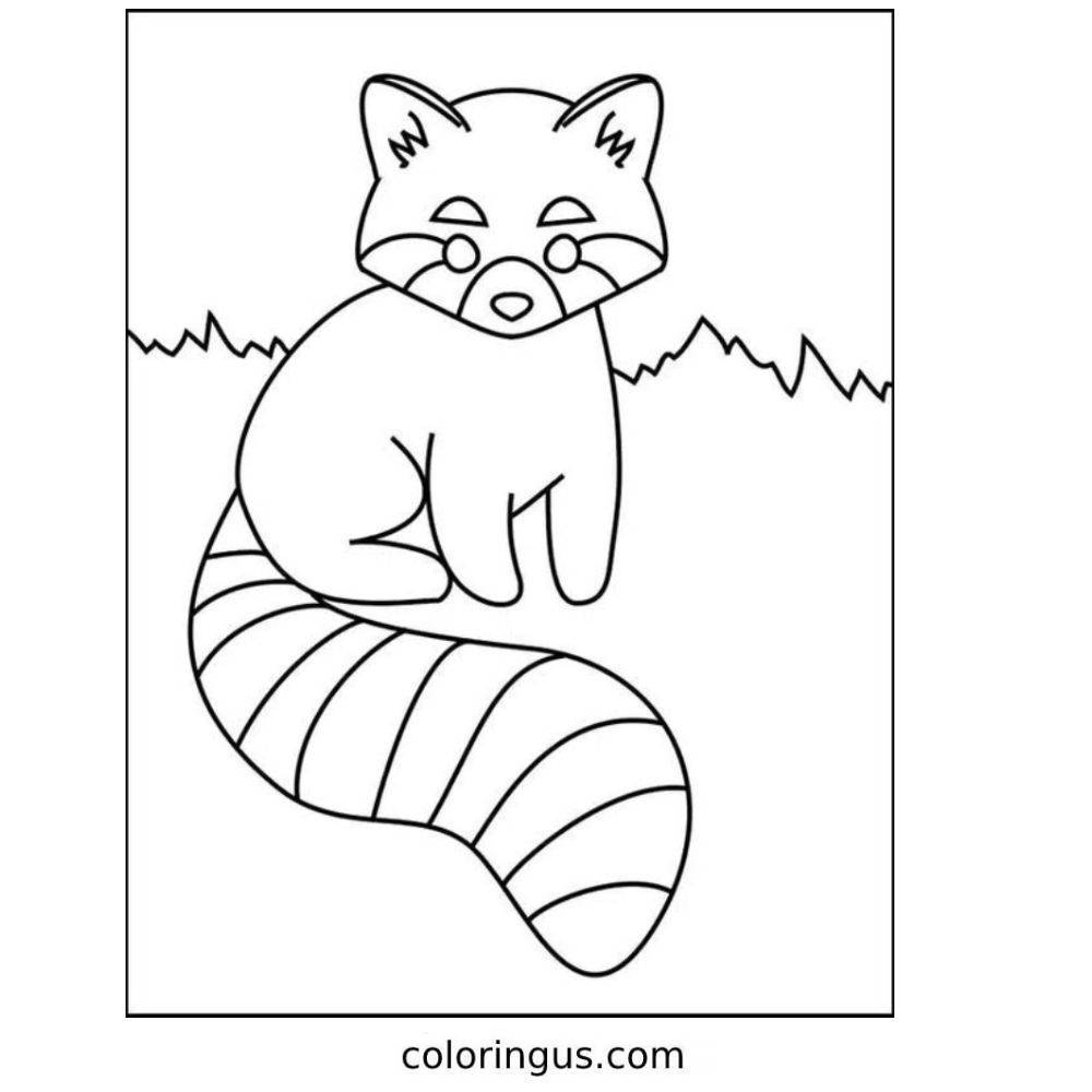 Adorable Red Panda Coloring Page