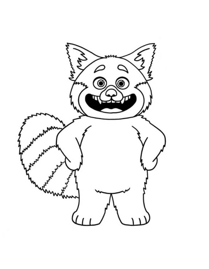 Red Panda Mei Lee Coloring Page