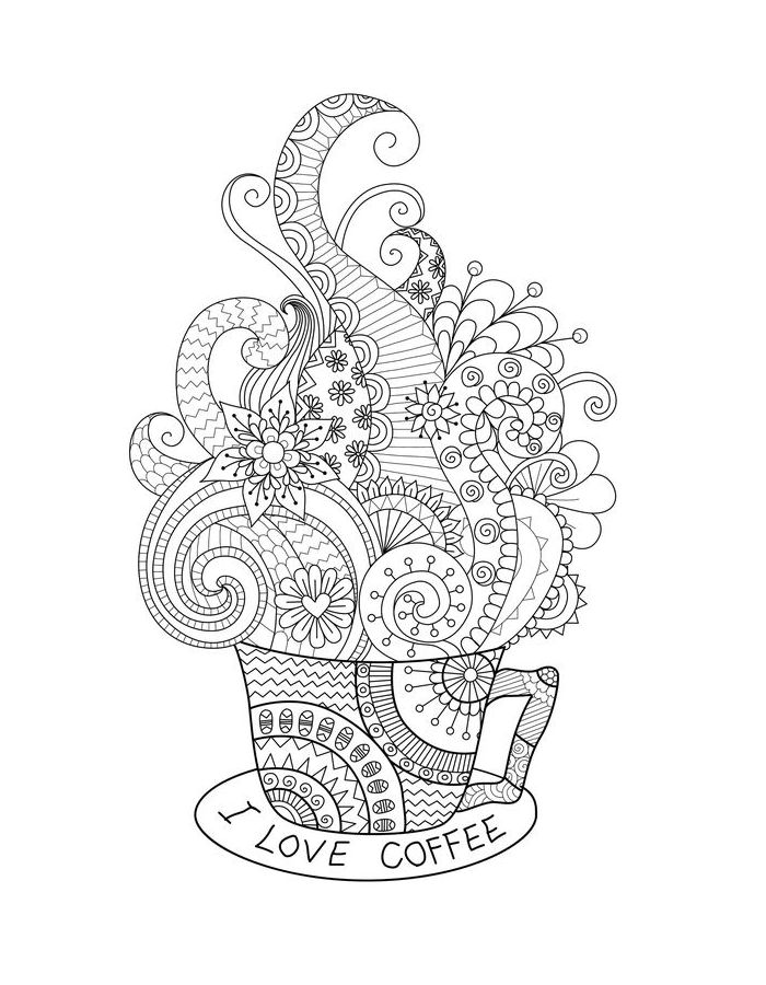 Relaxation Flower For Adults Coloring Page