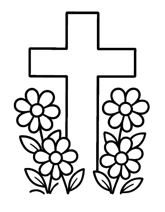 Religious Easter Printable Outline Pdf Coloring Page