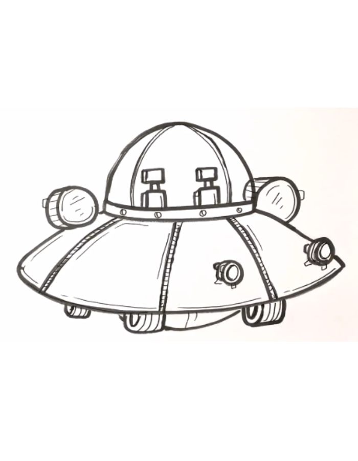 Rick And Morty Spaceship Coloring Page