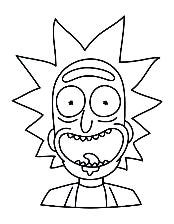 Rick Sanchez Line Art Coloring Page