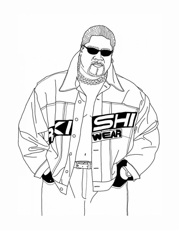 Rikishi Coloring Page