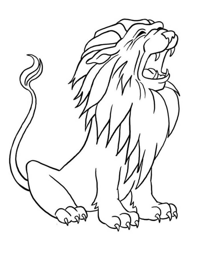 Roaring Lion Drawing Coloring Page