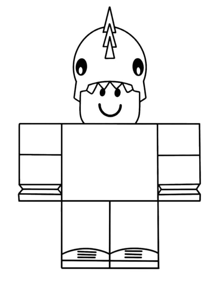 Roblox Character With A Simple Block-style Body And A Pointy Hat Coloring Page