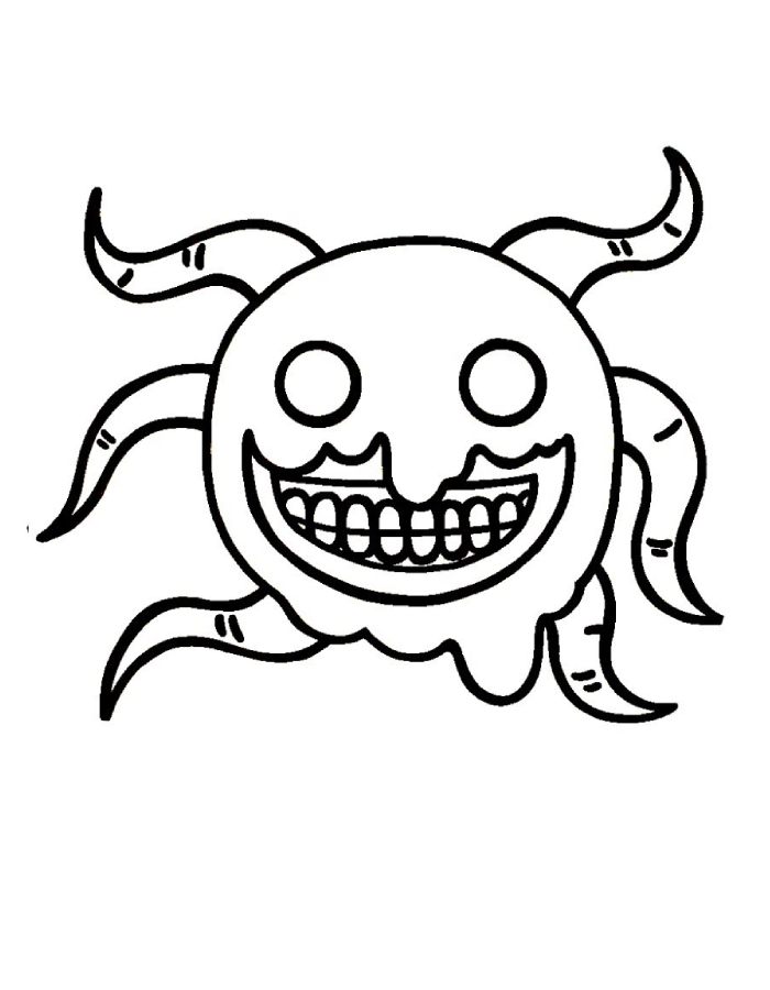Roblox Doors Screech Simeple Art Coloring Page