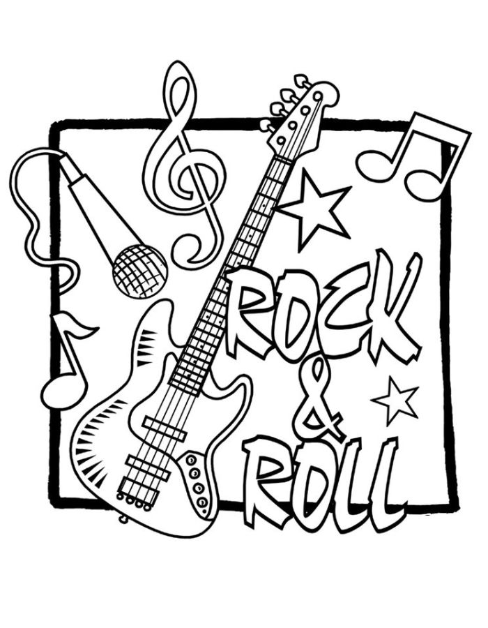 Rock And Roll Coloring Page