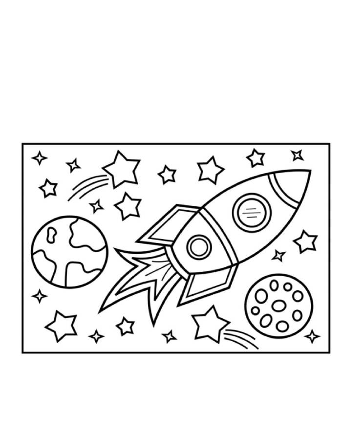 Rocket Ship Drawing For Kids
