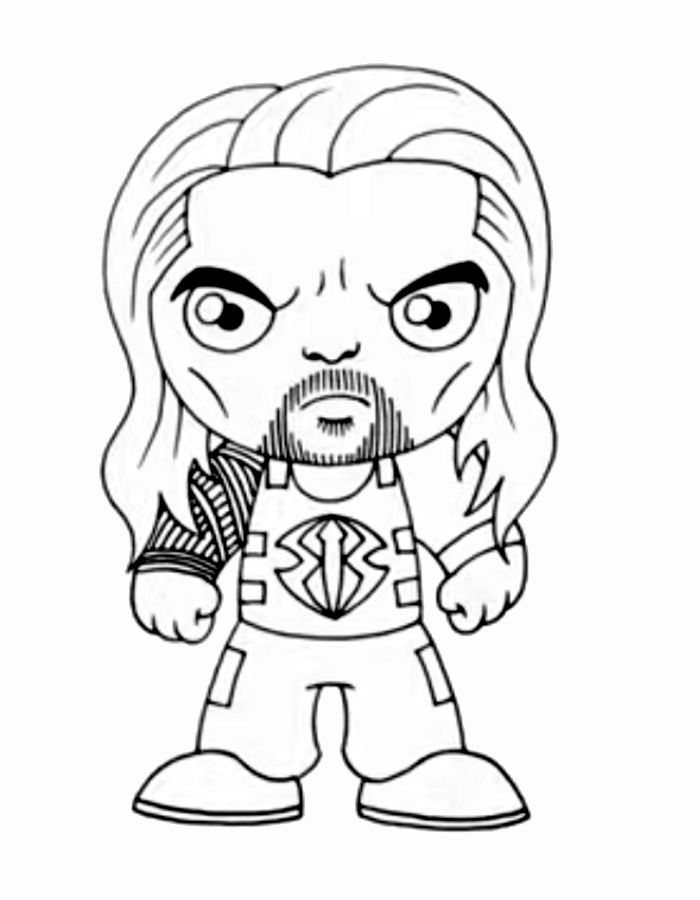 Roman Reigns Wwe Superstars Coloring Page