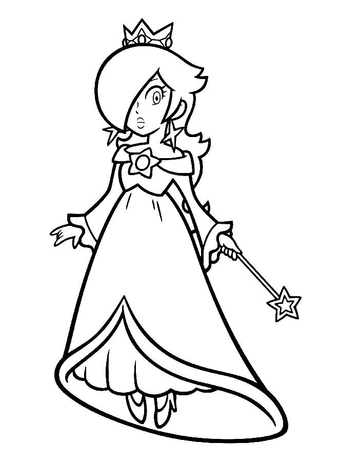 Rosalina Free Outline Coloring Page