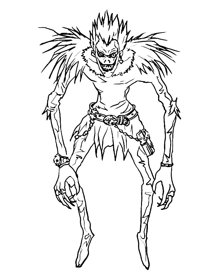 Ryuk Drawing Coloring Page