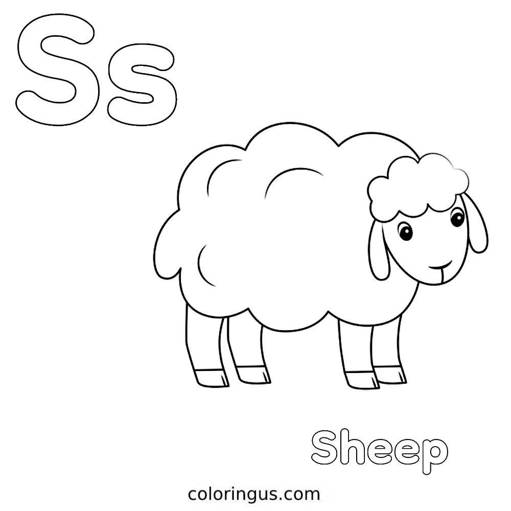 S For Sheep Coloring Page