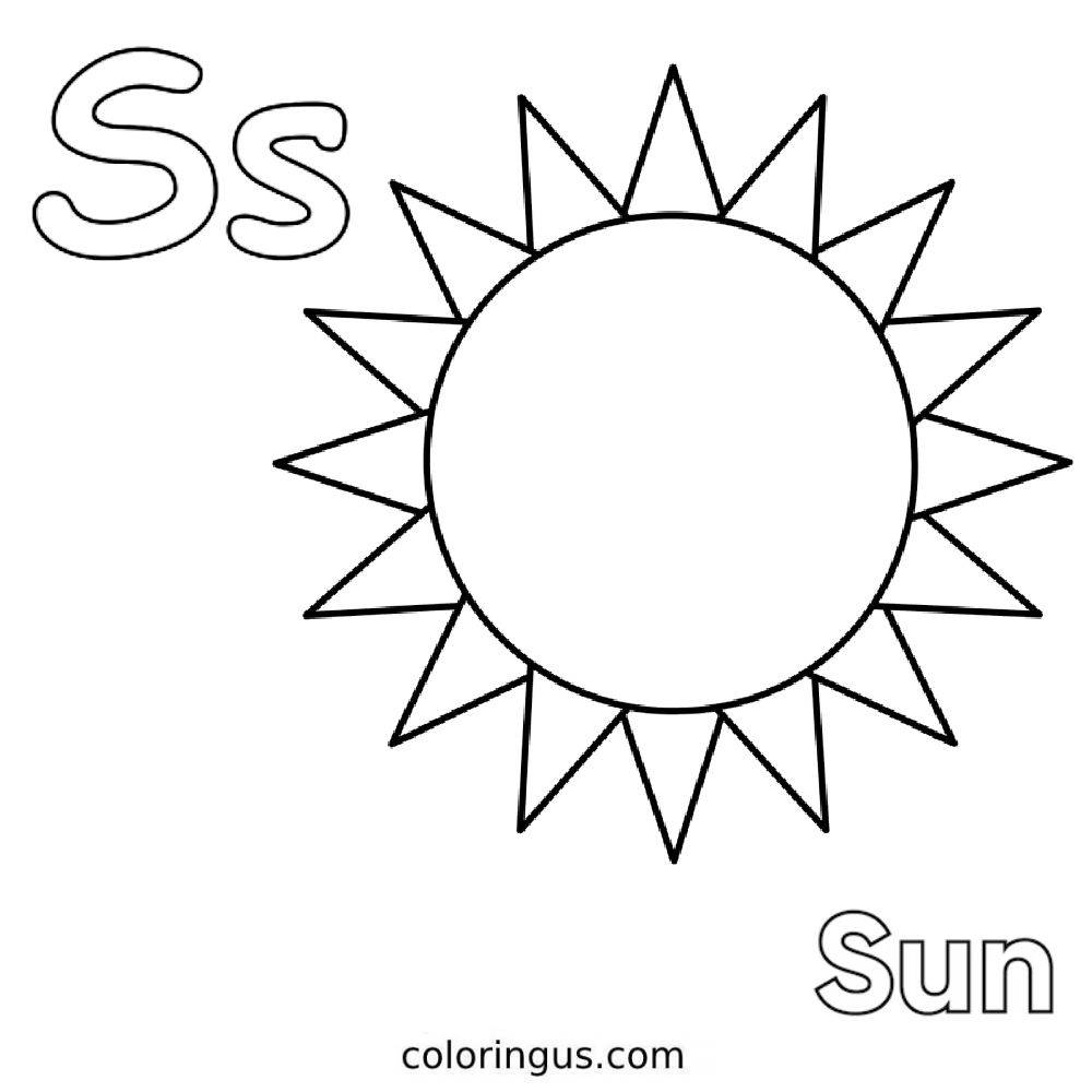 S For Sun Coloring Page