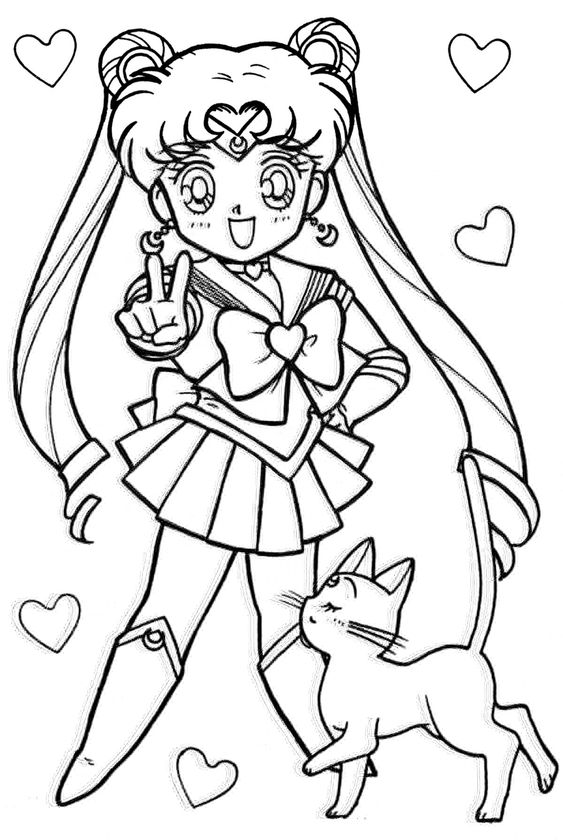 Sailor Moon Book Coloring Page