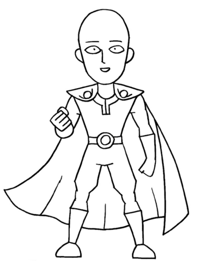 Saitama Coloring Page