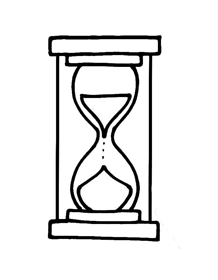 Sand Timer Clock Easy Coloring Page