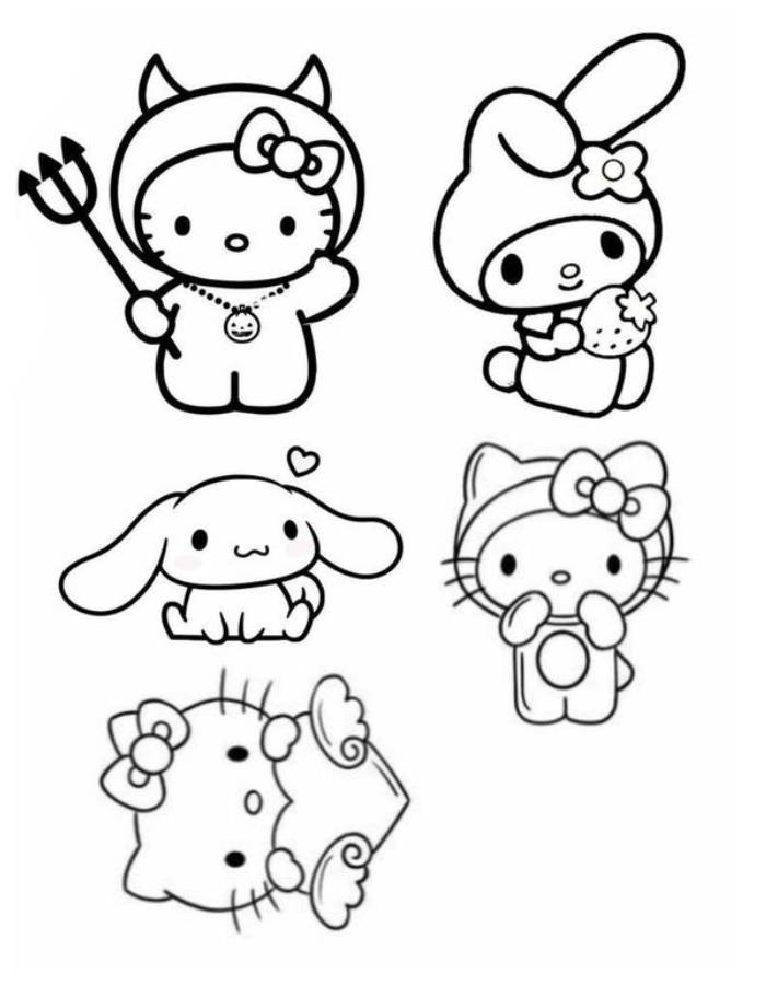 Sanrio Characters Coloring Page