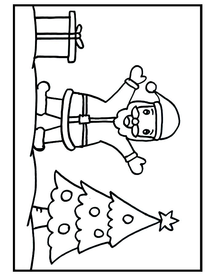 Santa Claus And Merry Christmas Coloring Page