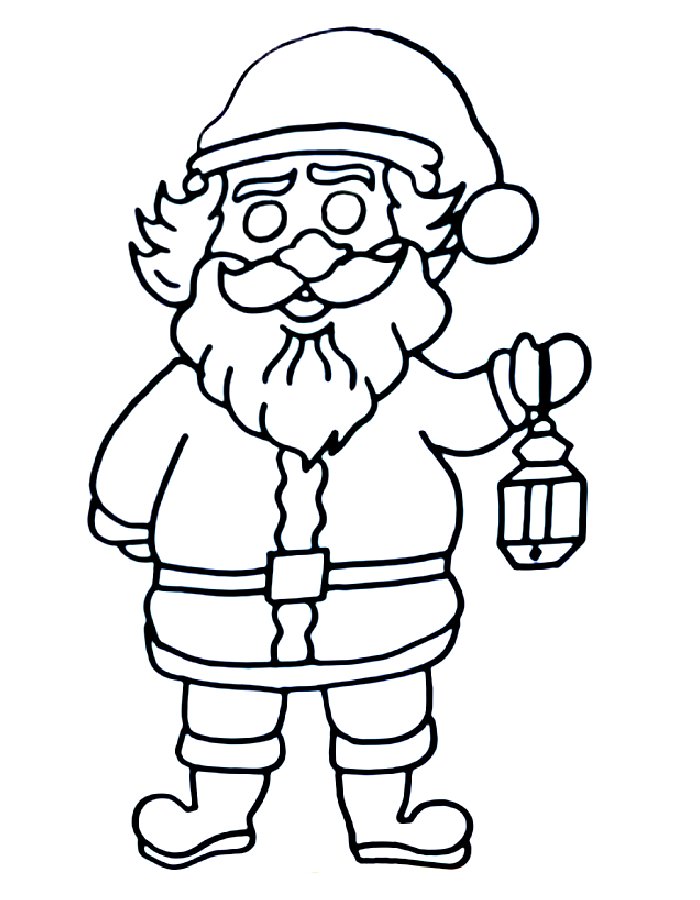 Santa Claus For Your Christmas Cards Coloring Page