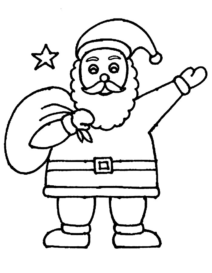 Santa Merry Christmas Drawing Coloring Page