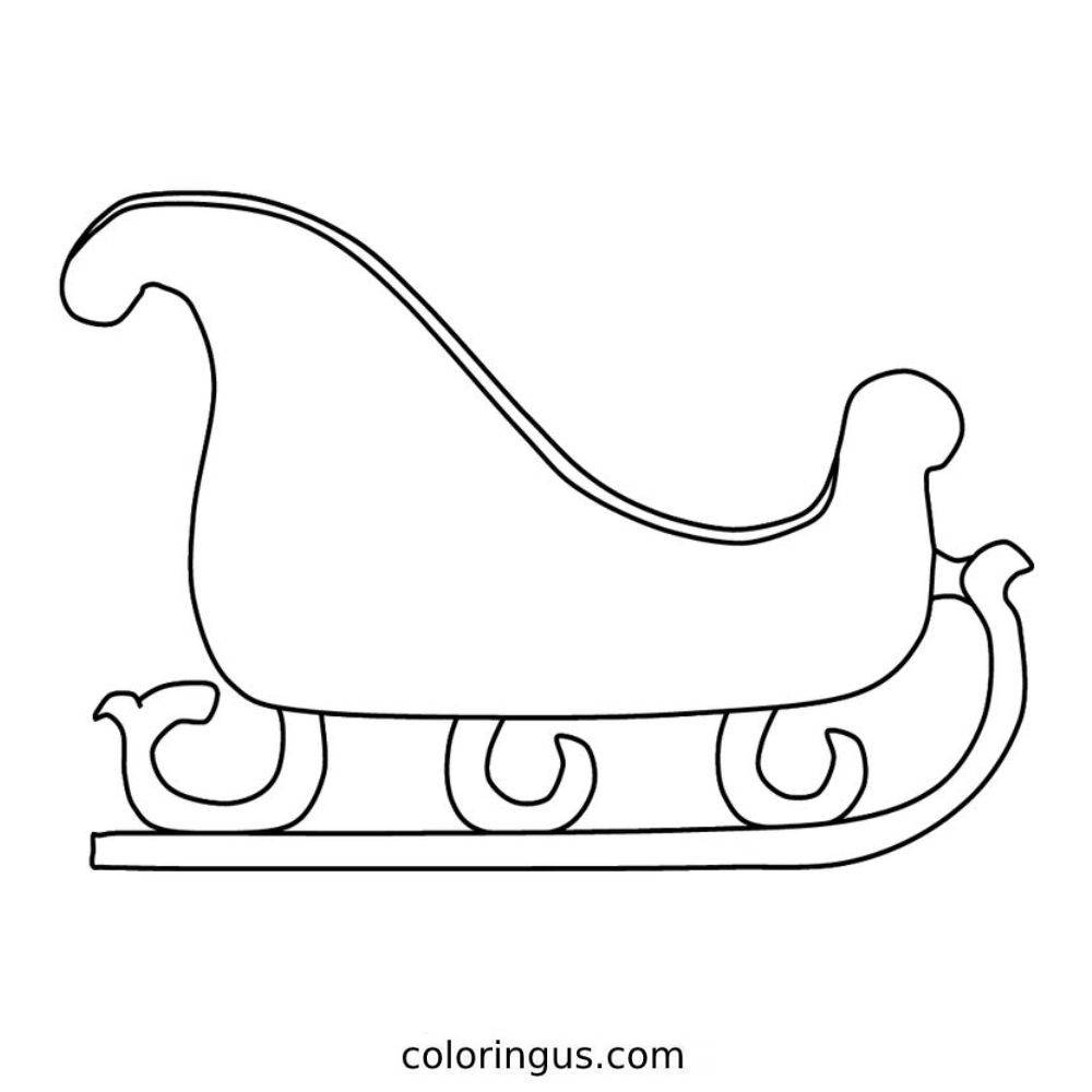 Santa Sleigh Coloring Page