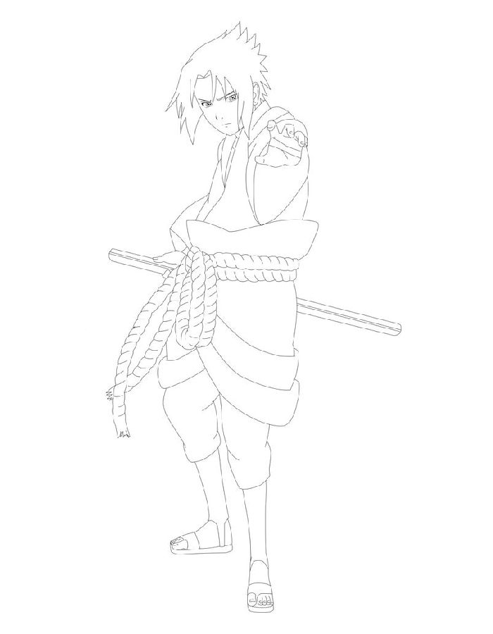 Sasuke Book Coloring Page