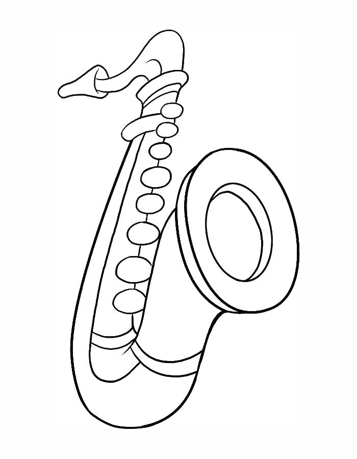 Saxophone Coloring Page