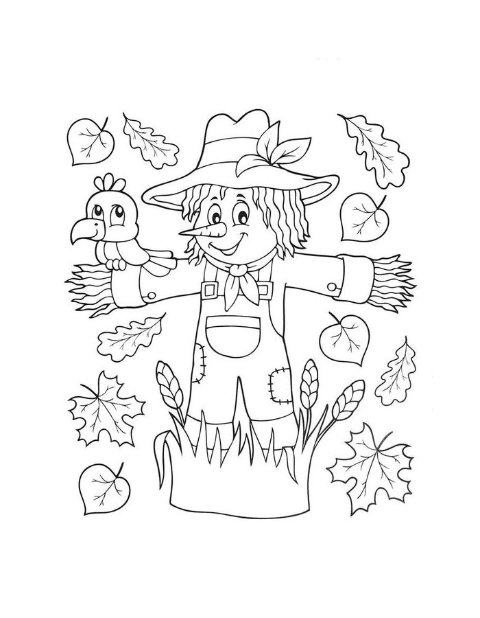 Scarecrow Picture Drawing Coloring Page