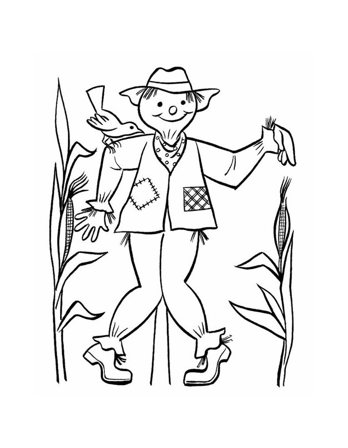 Scarecrow Template Coloring Page