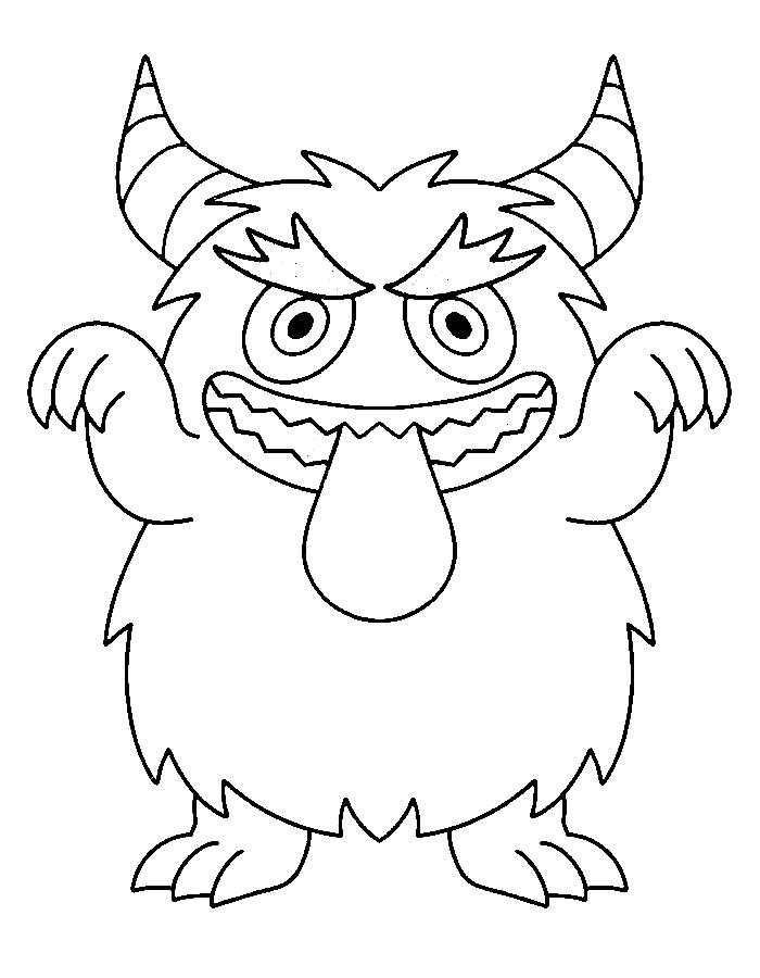 Scary Monster Coloring Page