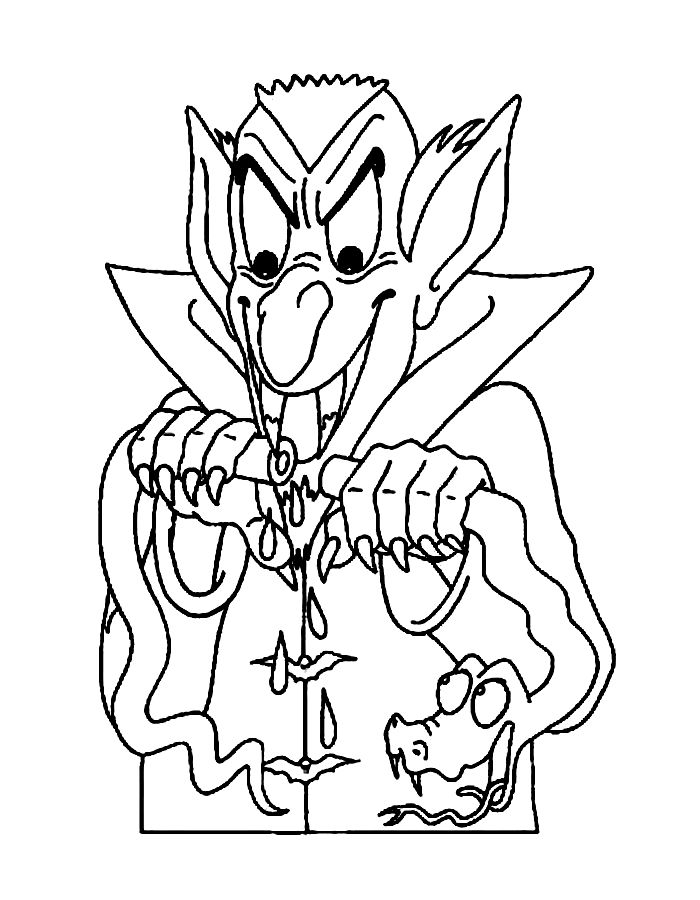 Scary Vampire Coloring Page