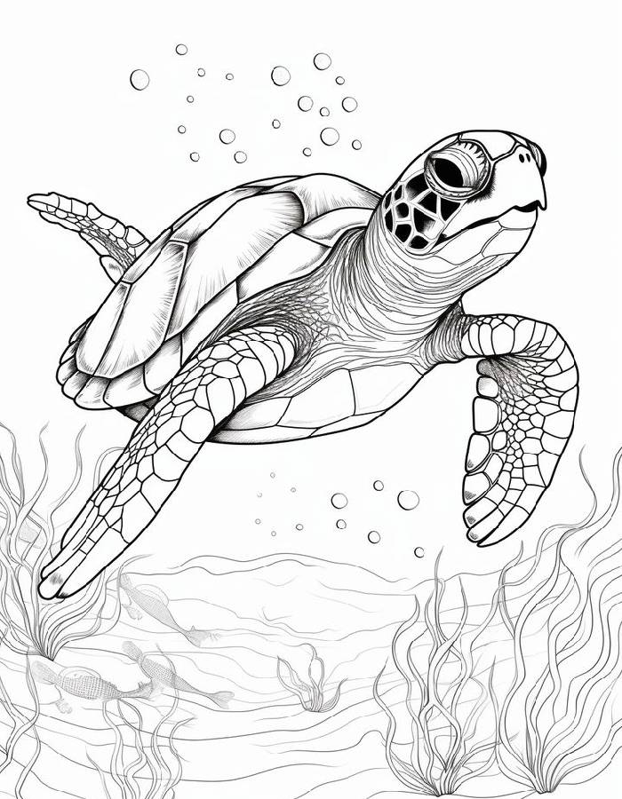 Sea Turtle Picture Coloring Page