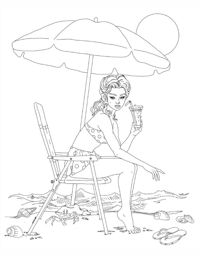 Seaside Art Coloring Page