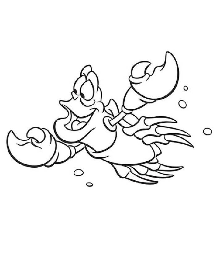 Sebastian The Crab Coloring Page